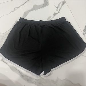 athletic black and white shorts